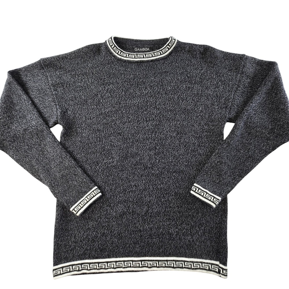 GAMBOA Sweater Pullover Womens M Gray Alpaca Wool Crew Neck Heavyweight